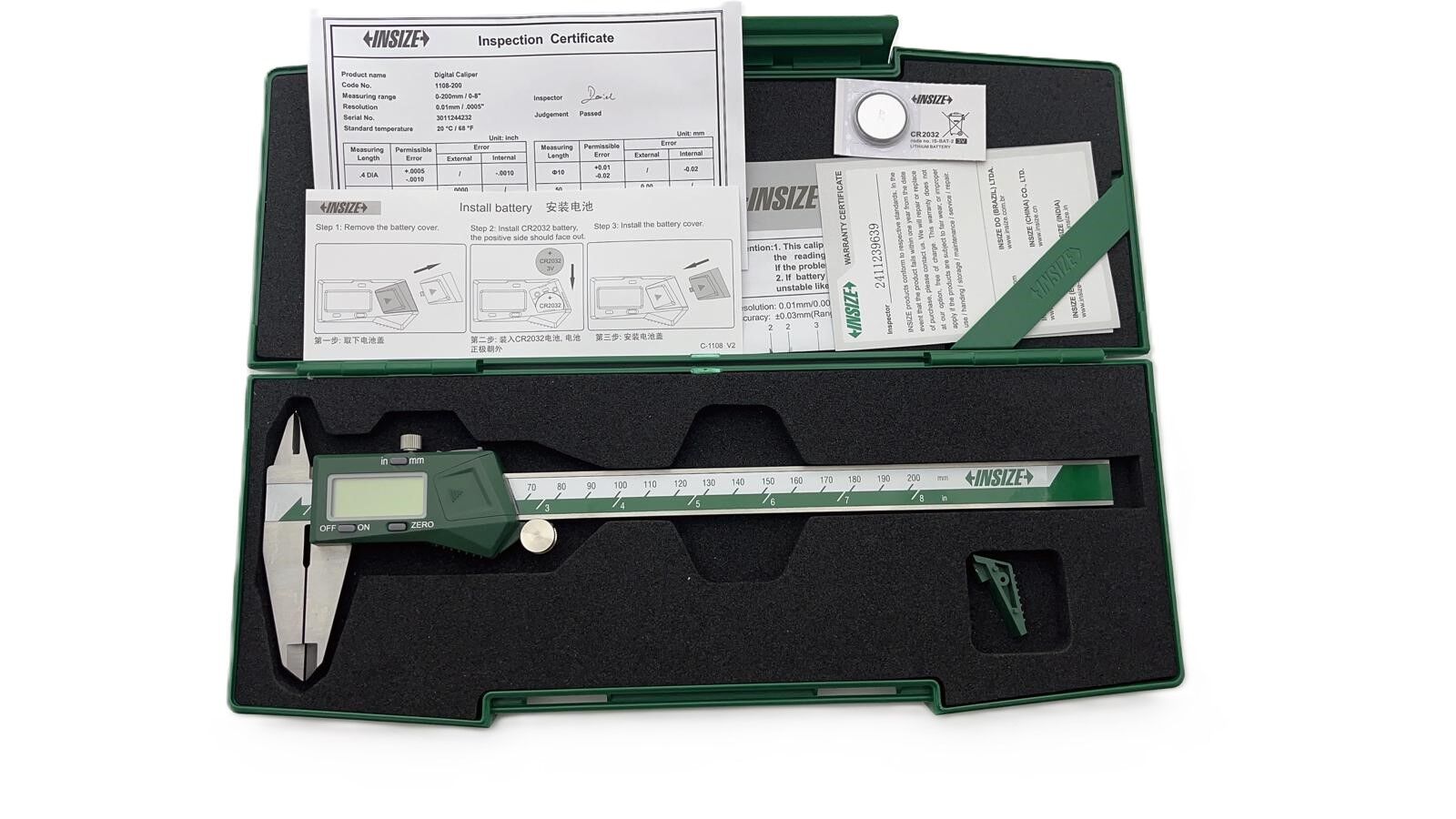 Insize 1108 Dijital Kumpas 200mm