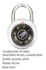 Tks Şifreli Yuvarlak Asma Kilit