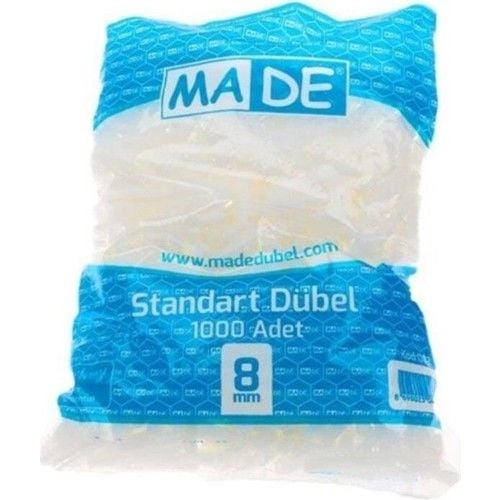 Plastik Dübel Şeffaf 7-8-10-12-14 mm Ölçüleri 8 mm-1000 Adet