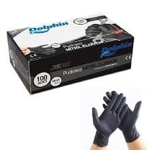 Nitril Pudrasız Siyah Eldiven Noktalı