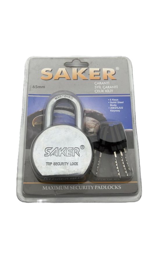 Saker Çelik Asma Kilit 65 mm