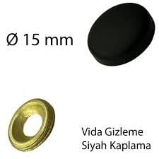 Vida Gizleme Kapağı Zamak 15mm Siyah[250 adet]