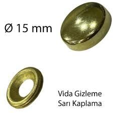 Vida Gizleme Kapağı Zamak 15mm Sarı [250adet]