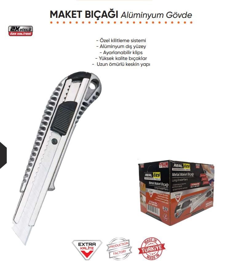 Maket Bıçağı Metal Büyük 24 Adet