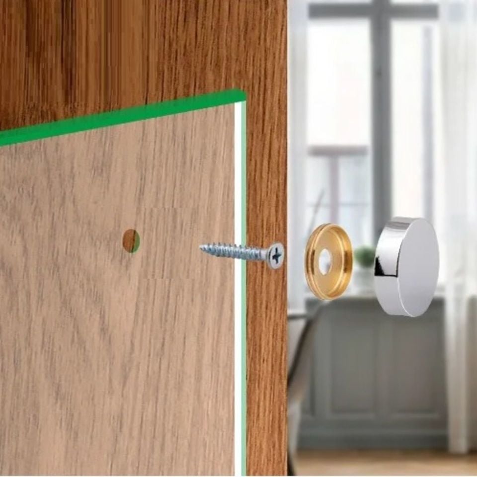 Vida Gizleme Kapağı Zamak 15mm Siyah