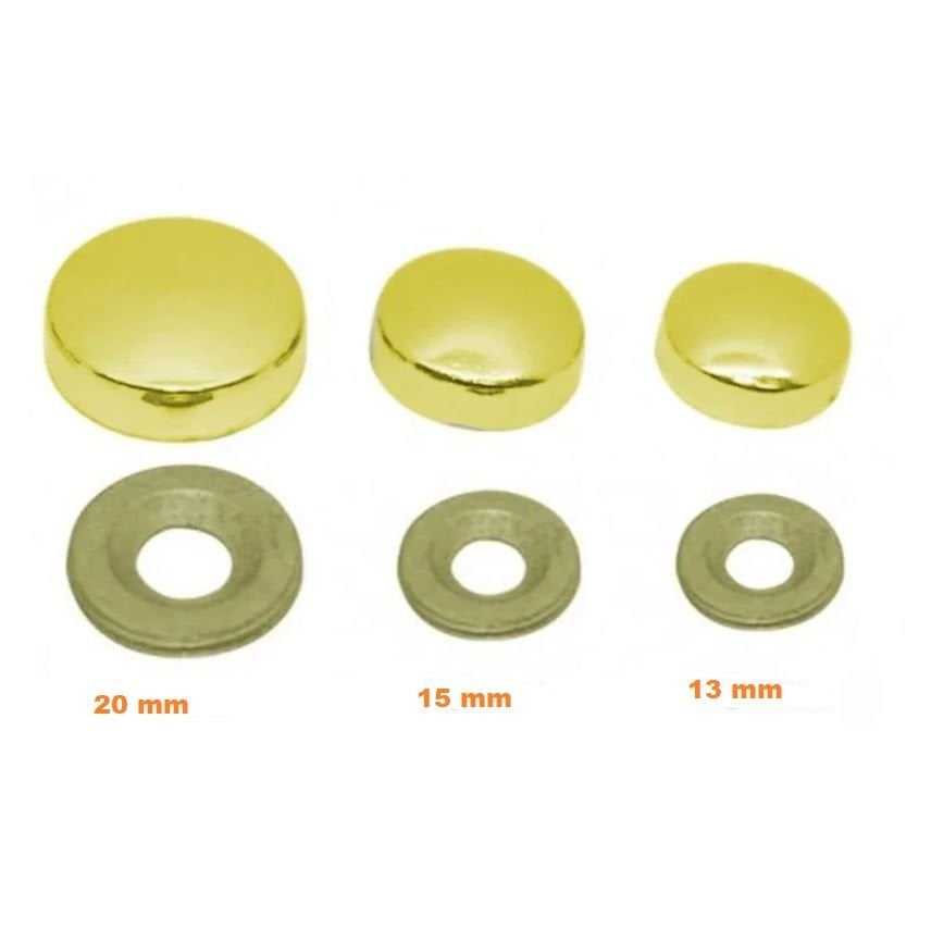 Vida Gizleme Kapağı Zamak 15mm Sarı