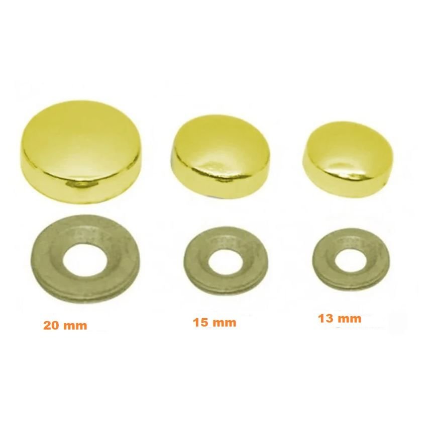 Vida Gizleme Kapağı Zamak 15mm Sarı