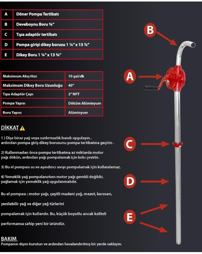 Hegi Varil Boşaltma Pompası - Kollu