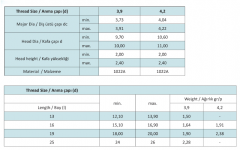 3,9 serisi Yıldız Pul Başlı (Rysb) Matkap Uclu Vidalar