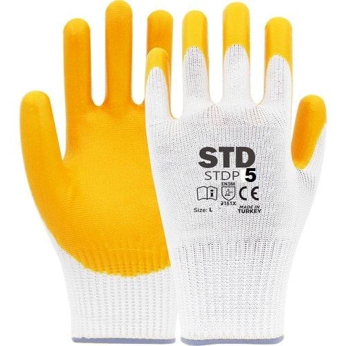 İş Eldiveni Std Beybi Nitril Kaplama Örme Iş Ply 5