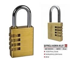 Sifreli Asma Kilit 28 mm 3 Sifreli Std