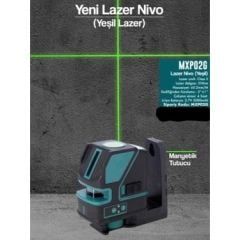 Max Extra  MXP02G Akülü Manyetik Tutuculu Lazer Hizalama Yeşil Çizgili