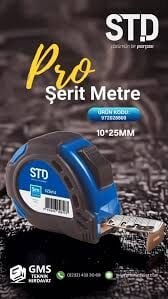 Std Pro 10 Metre 25mm Şerit Metre
