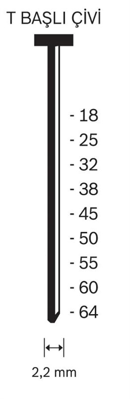 St T Başlı Çiviler Akdeniz Marka 18-25-32 mm
