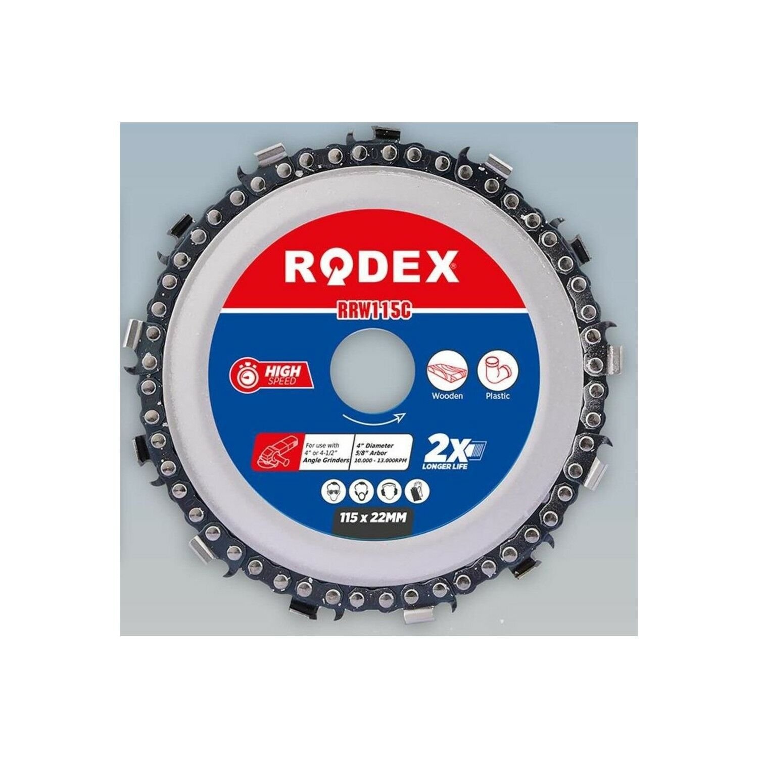 Zincirli Ahşap Kesme Disk 115 mm Rodex