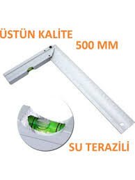 Alüminyum Su Terazili Gönye 50 Cm
