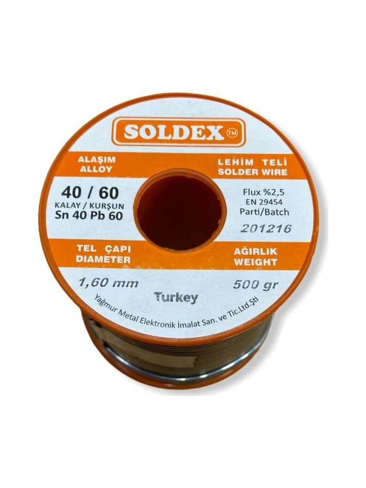 Lehim Teli Soldex 40/60 Sn40 Pb60 1,6 mm