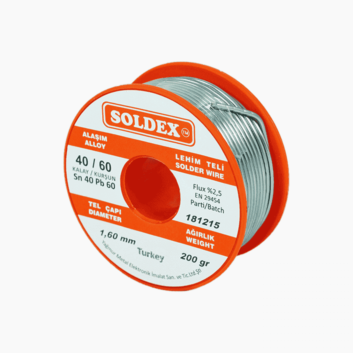 Lehim Teli Soldex 40/60 Sn40 Pb60 1,6 mm