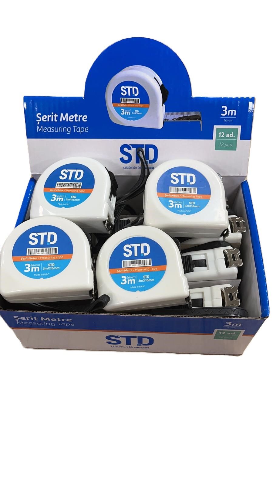 Std 3 Mt Şerit Metre 3*16 12 Adet