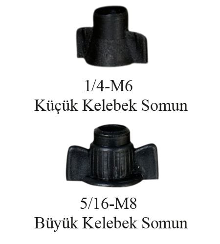 Plastik Kelebek Somun M6-M8-5/16-1/4