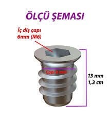M6 8x13 Mm Metal Dübel