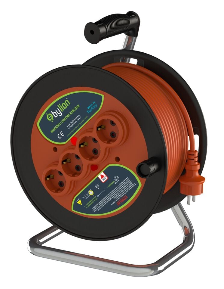 Bylion Makarali Seyyar Uzatma Kablosu 3x1.5 mm 35 Metre