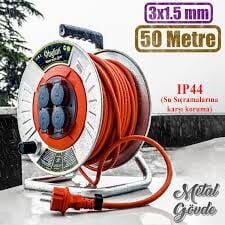 Bylion Makarali Seyyar Uzatma Kablosu 3x1.5 mm 50 Metre