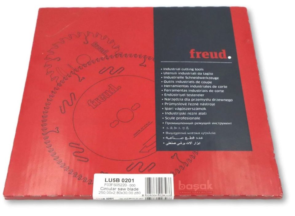 Freud Daire Testere Bıçağı Alüminyum 250x2,8x30xZ80 Lu5b0201