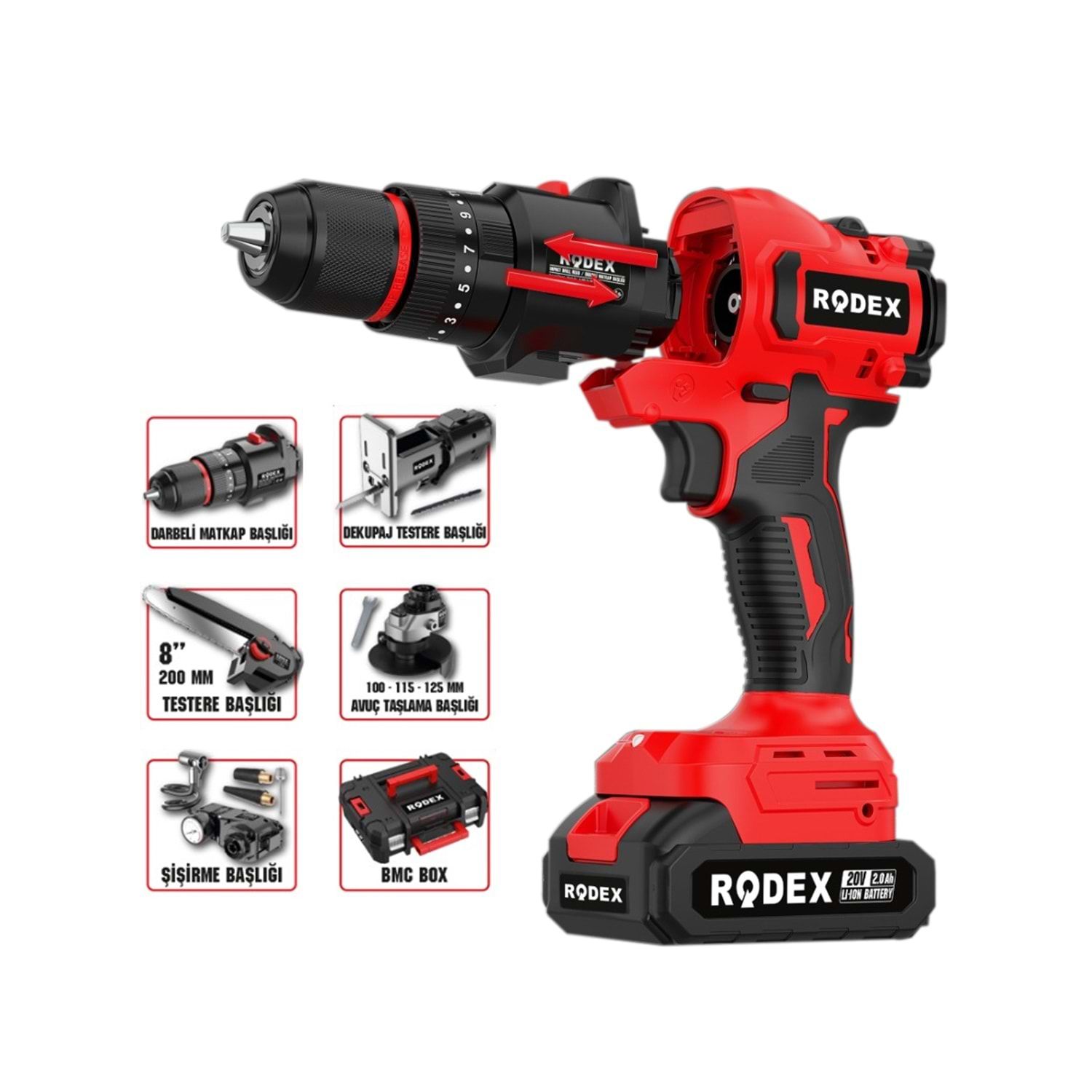 Rodex Akülü Şarjlı Çok Amaçlı 5 Fonksiyonlu Matkap-RDX2705