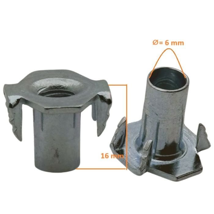 M6x16 Uzun Ağaç Somunu-Tinat