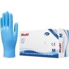 Beybi Pudrasız Mavi Nitril Eldiven L-M Beden