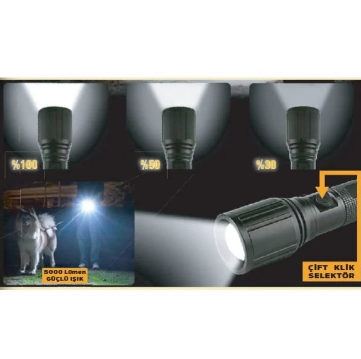 NT Lights 5000 Lümen Ledli El Feneri NTLS8100