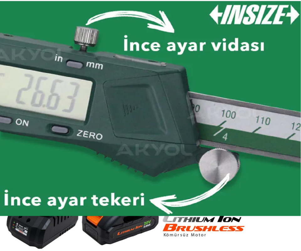 Insize Dijital Kumpas 1108-150 mm