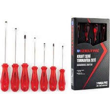 Izeltas Kraft Seri Yildiz Ve Düz Tornavida Seti 7 Parça