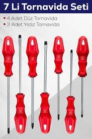 Tornavida Seti Yildiz Ve Düz 7 Parça