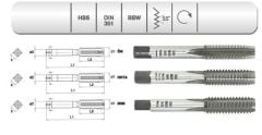 Takım Kılavuzu Whitworth Normal Vidalı 351 3lü Evar 1/4*20 diş