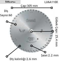 Freud LU6A 305 x 60 Metal Elmas Testere