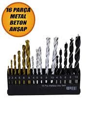 Matkap Uç Seti 16 Parça-Metal-Duvar-Agaç