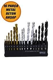 Matkap Uç Seti 16 Parça-Metal-Duvar-Agaç