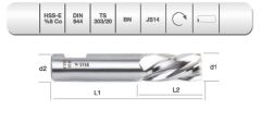Evar Silindirik Saplı Parmak Freze - KISA 15 mm