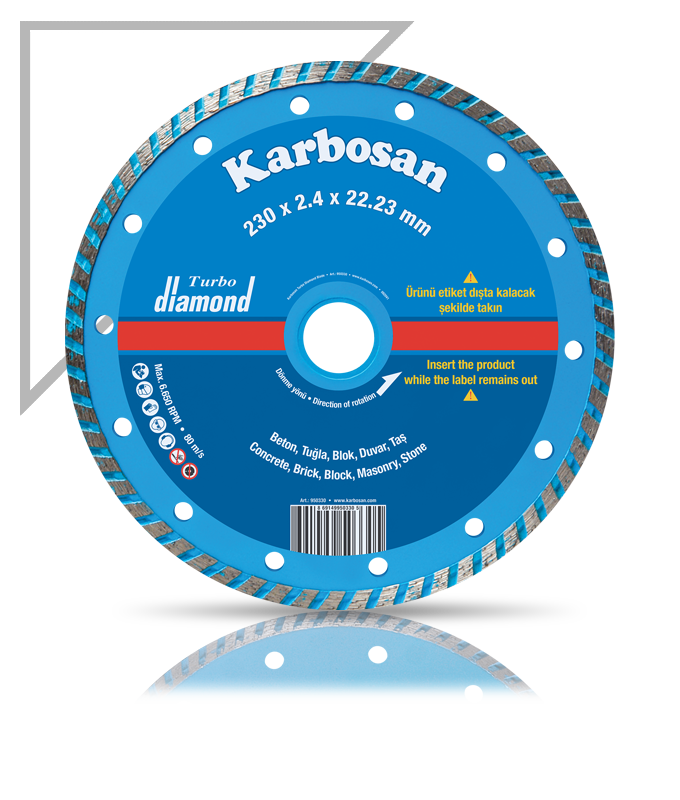 Karbosan Flanşlı Turbo Elmas Kesme Taşı 230 x 2.4 x 22