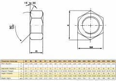 Çelik Somun Dın 934 Metrik 27 mm - 1 Adet