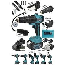 Assur ASR1029 21V Çift Akü 6 Başlıklı Set Mavi