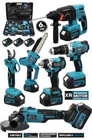 Assur ASR1029 21V Çift Akü 6 Başlıklı Set Mavi