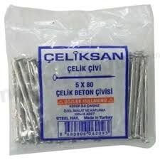 Çelik Çivi Oluklu Beyaz 5*80-(100 Adet)