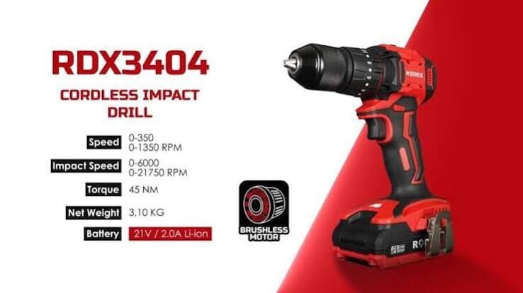 Rodex Rdx3404 Akülü Darbeli Matkap 13mm