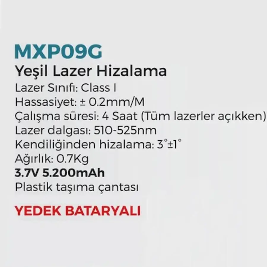Max Extra MXP09G Lazer Hizalama Cihazı 3.7V Taşıma Çantalı