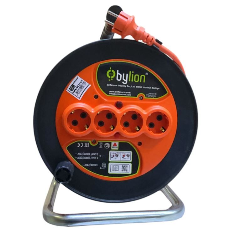 Bylion Makaralı Seyyar Uzatma Kablosu 3x2.5 mm 40 Metre