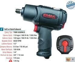 Emax ET 1542 1/2'' 130 Kg 8500 Rpm Kompozit Havalı Somun Sökme