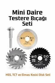 Matkaba Takılır Mini Testere Seti 3 Parça Ahşap Metal Taş